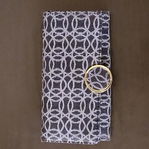 Time and Tru Women's Piper File Master Clutch Wallet Polyester (Blue Jacquard)